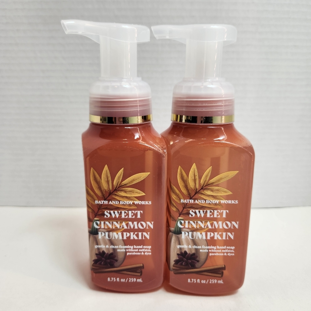 🆕️SWEET CINNAMON PUMPKIN Gentle Foaming Hand Soap x2 BBW NEW